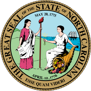 Seal of North Carolina showing date of the supposed Declaration