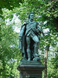 Statue of John Glover on the Commonwealth Avenue Mall in Boston.