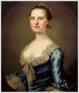 Mary Willing Byrd (1758). Click here to view a painting of Mrs. Byrd in 1773.