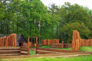 The Reconstructed fort at Ninety Six.  Based on archaeology, it shows the shelter used by the Whigs in the battle. Source: National Park Service