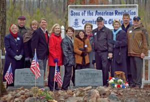 Descendents of William Harris at the symbolic marking of the graves of Austin Dabney and William Harris, February 10, 2010. (Source: Author)