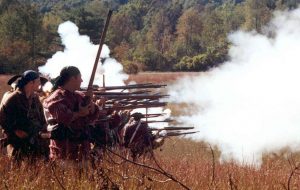 Musket volley. Source Saratoga National Historical Park.