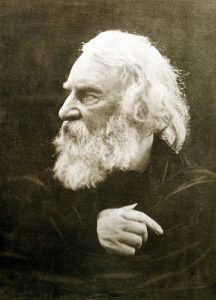 Longfellow in 1868, eight years after writing "Paul Revere's Ride." Photo by Julia Margaret Cameron. 