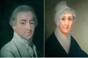 Left: Joseph Webb III, c. 1774. Pastel by John Singleton Copley.  Right: Abigail Chester Webb, c. 1800. Oil on canvas by unknown artist. Both of the Kent-Delord House Museum, Plattsburgh, NY