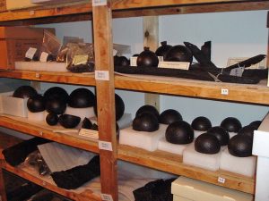 A portion of the items recovered from the Valcour battle site. Note the shells on the top shelf with fuses still in them and additional pieces of the exploded cannon on the bottom shelf. Author’s photo taken courtesy of Lake Champlain Maritime Museum