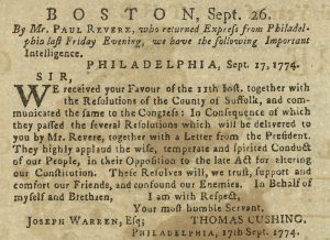 From the September 30, 1774, issue of the New-Hampshire Gazette (Portsmouth).
