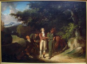 Andre captured by militia men near Tarrytown, NY. September 23, 1780. Painting by Thomas Sully (1812)