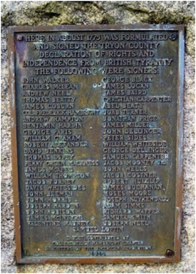 1919 marker placed by the Frederick Hambright Chapter of the Daughters of the American Revolution (DAR). 