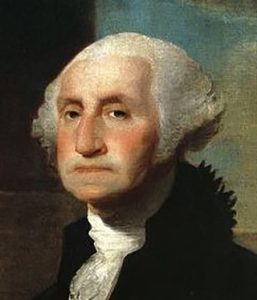 Washington's ill-fitting dentures are obvious in Gilbert Stuart's portrait (1797, detail). Current location: Crystal Bridges Museum of American Art (view full size)