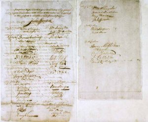 Signatures of the Olive Branch Petition. Source: Library of Congress