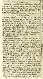 Excerpt from the London Chronicle, May 30, 1775.