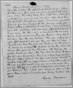 Acquilla Cleaveland's letter.