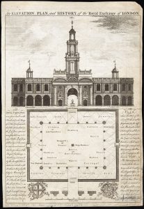 John Donowell and Anthony Walker's An Elevation, Plan and History of the Royal Exchange of London, London, 1761-1786 (Norman B. Leventhal Map Center).
