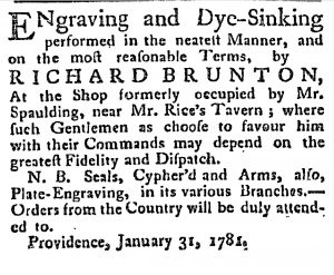 American Journal and General Advertiser (Providence, RI), April 27, 1780.