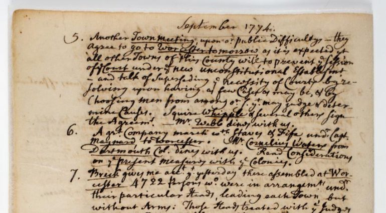 Ebenezer Parkman's Diary - Journal of the American Revolution