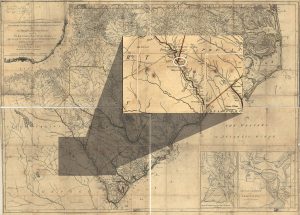 1775 map of Georgia and South Carolina edited to zoom in on Silver Bluff. (Library of Congress)