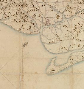 Detail of a map of the area surrounding Hampton, Virginia. See full map. (Library of Congress)