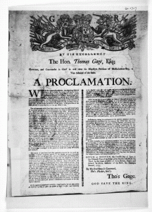 Gage's 1775 proclamation. (Library of Congress)