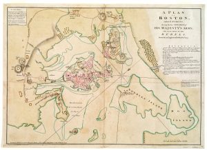 Richard Williams, “A Plan of Boston and Its Environs,” 1775, 45 x 65 cm. (Norman B. Leventhal Map Center)