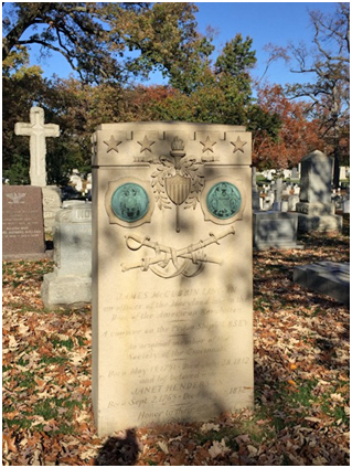 Figure 6 - James McCubbin Lingan (1-89) with two cooper emblems of the Society of Cincinnati. (Photo by author)