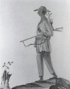 Von Ewald's 1778 sketch of a Stockbridge Mahican. (Wikimedia Commons)