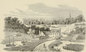Prior’s Mill, near the British lines at Paulus Hook (present-day Jersey City, NJ). Daniel van Winkle, Old Bergen: history and reminiscences with maps and illustrations (Jersey City: The Trust Company of New Jersey, 1920).