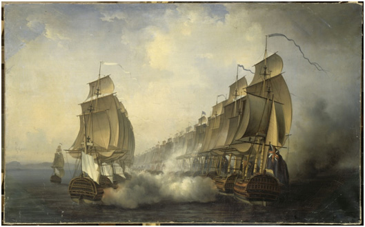 The Battle of Cuddalore, in the Bay of Bengal, 1783. The British were forced to retreat. (The Collections of French Museums)