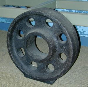 Cannon carriage wheel. (Mount Independence State Historic Site)