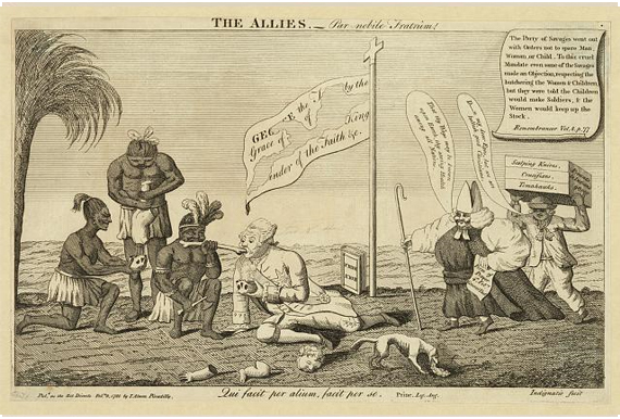 King George III the Savage! John Almon, The allies – par nobile, fratrum! (London, 1780). (Library of Congress)