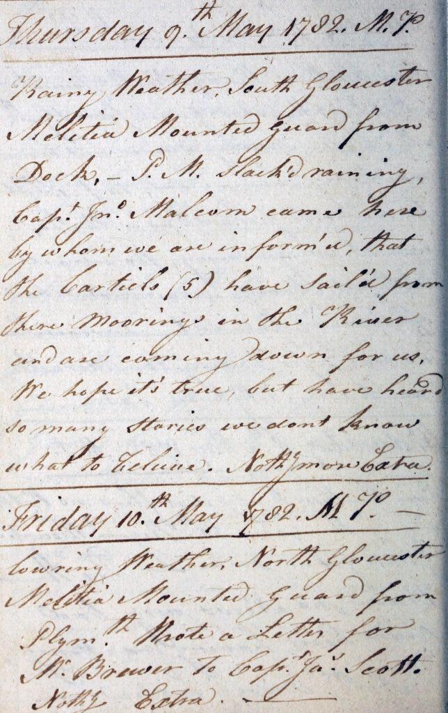 diary entry Journal of the American Revolution