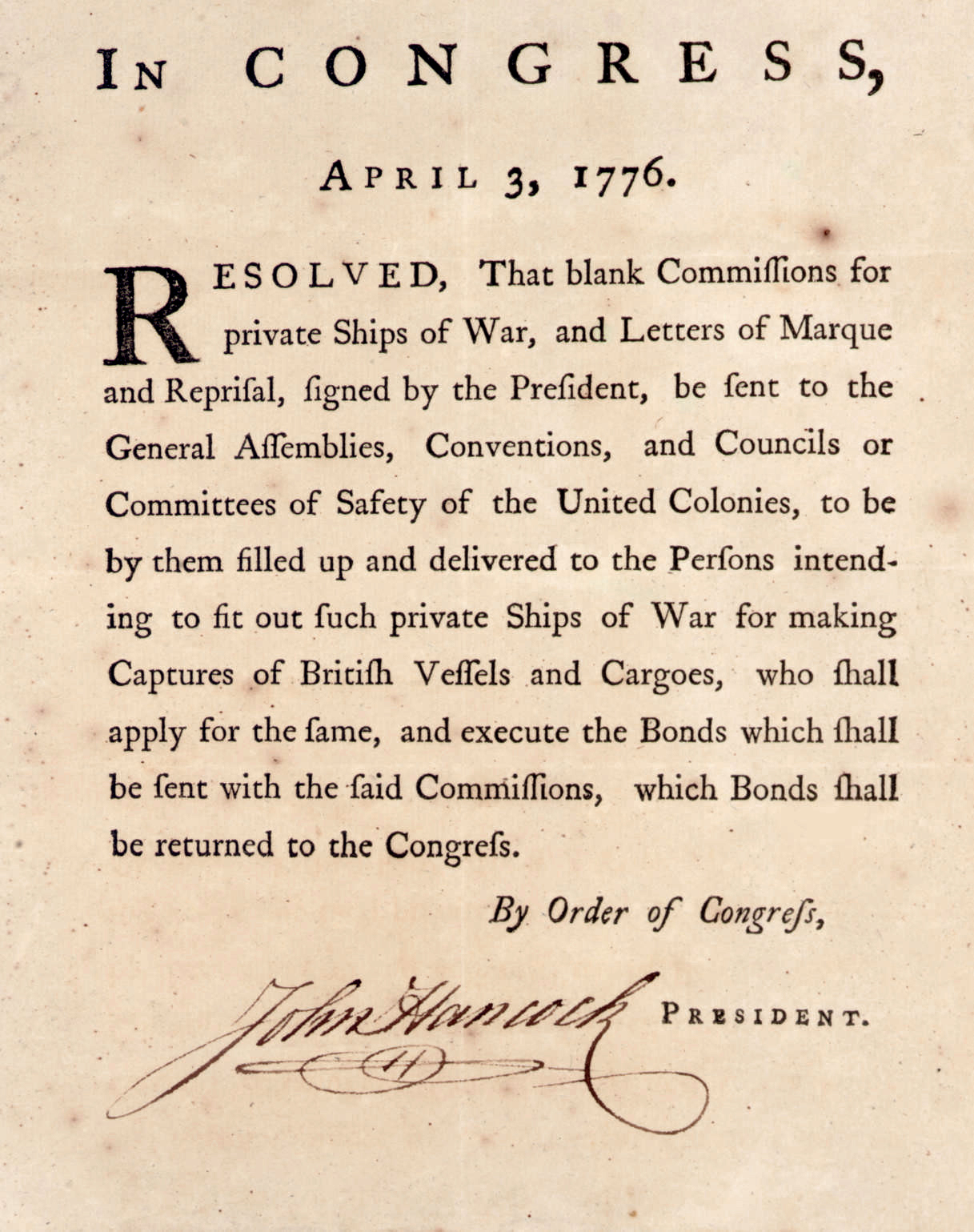 Letter Of Marque Journal Of The American Revolution