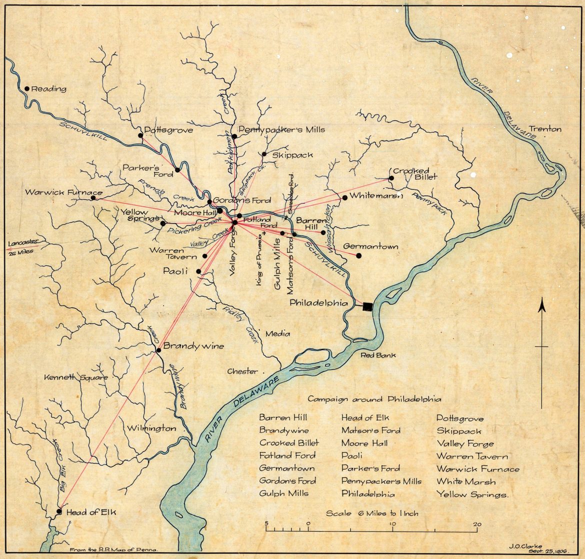 Campaign around Philadelphia Map Journal of the American Revolution