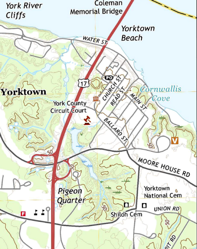Yorktown Map Revolutionary War