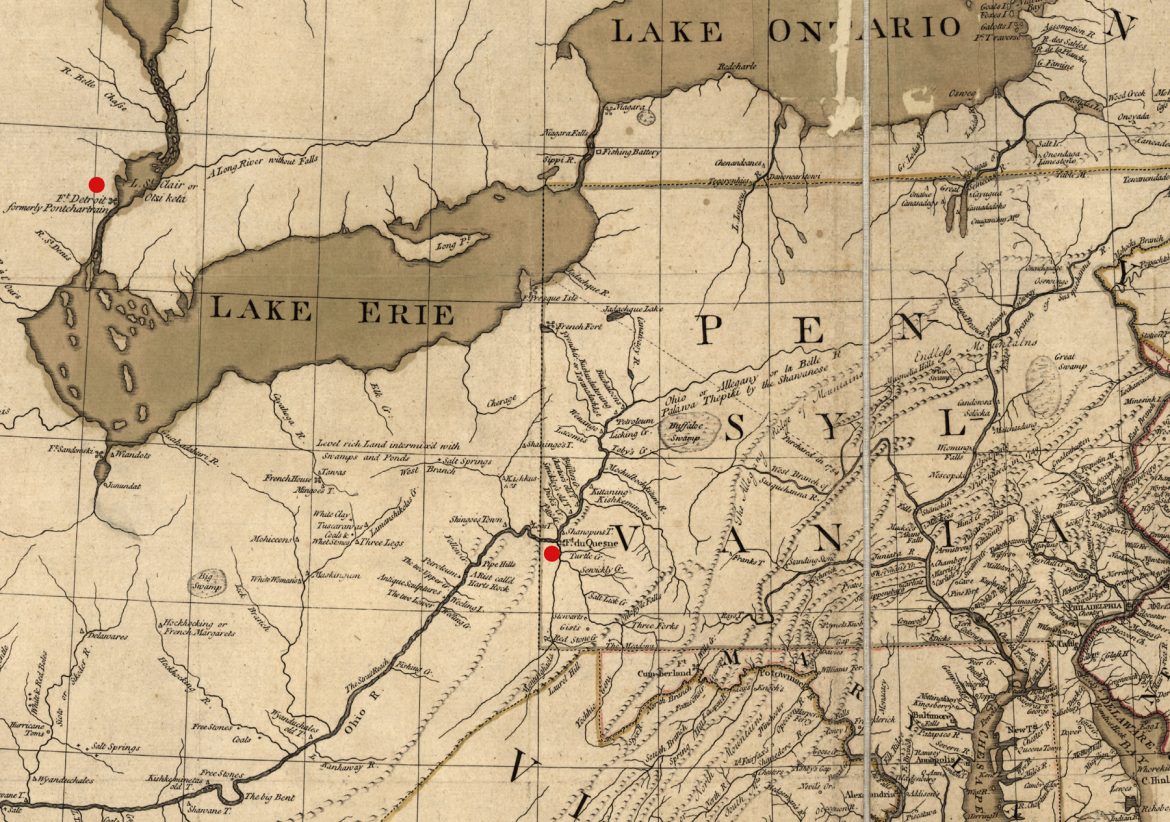 Fort Detroit to Fort Pitt map - Journal of the American Revolution