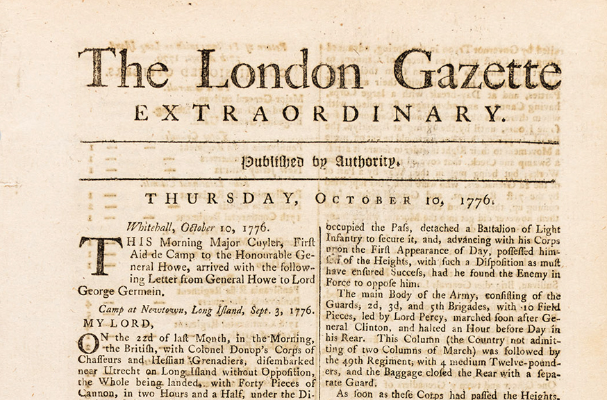 Reactions in Britain to the News of the Battle of Long Island