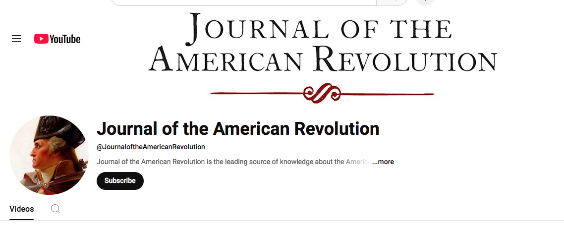 Dispatches to Simulcast on the NEW Journal of the American Revolution YouTube Channel